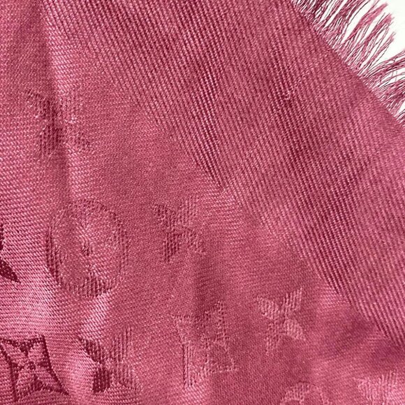Auth LOUIS VUITTON Shawl Monogram M71359 Purple - MR0199 Scarf Silk Wool - Picture 3 of 7